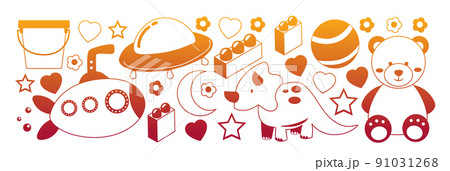 Creativity and imagination. Vector icons with school items. 91031268