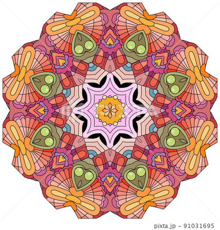 Colorful cute Mandala. Decorative unusual round ornaments. Colorful cute Mandala. Decorative unusual round ornaments. 91031695