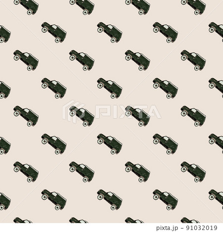 Cute SUV car seamless pattern. Kids hand drawn automobile background. Cute SUV car seamless pattern. Kids hand drawn automobile background. 91032019