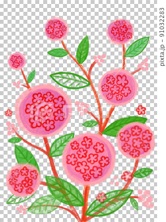 想像の花、ピンク色の花、小さな花の塊 想像の花、ピンク色の花、小さな花の塊 91032283