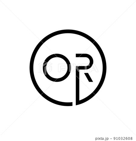 Initial Circle Letter OR Logo Design Vector Template. Abstract Minimal OR Letter Logo Design 91032608