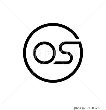 Initial Circle Letter OS Logo Design Vector Template. Abstract Minimal OS Letter Logo Design 91032609