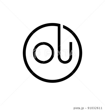 Initial Circle Letter OU Logo Design Vector Template. Abstract Minimal OU Letter Logo Design 91032611
