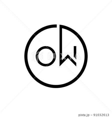 Initial Circle Letter OW Logo Design Vector Template. Abstract Minimal OW Letter Logo Design 91032613