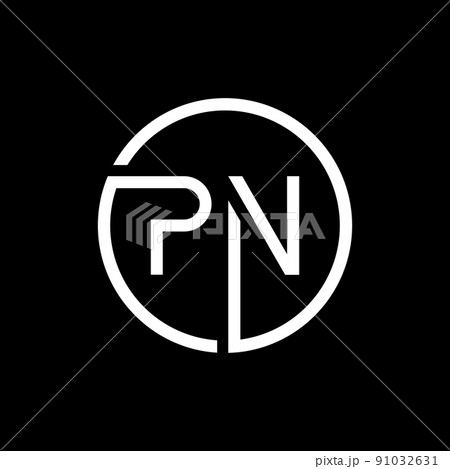 Initial PN Letter Logo Creative Typography Vector Template. Creative Circle Letter PN Logo Vector. 91032631