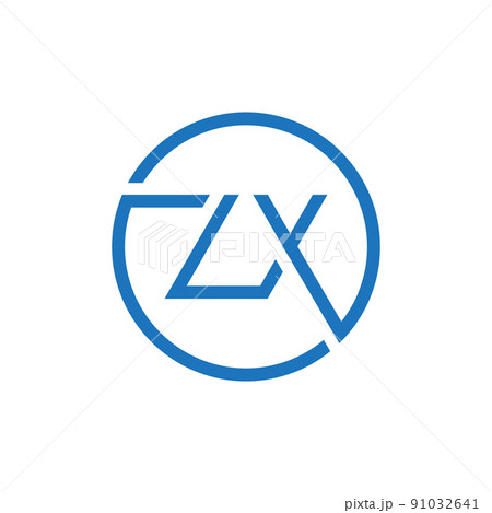 ZX Logo Design Vector Template. Initial Circle - Stock
