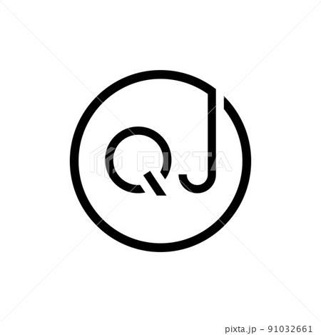 Initial Circle Letter QJ Logo Design Vector Template. QJ Letter Logo Design 91032661