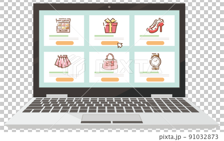 Online shopping laptop 91032873