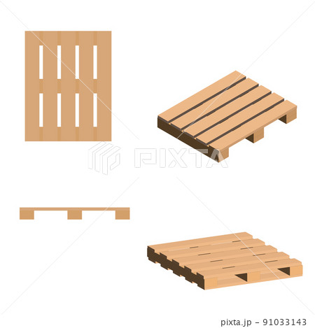 Wooden pallet with different views. Vector Wooden pallet with different views. Vector 91033143