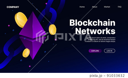 Blockchain Networks. Isometric Web Banner Template Blockchain Networks. Isometric Web Banner Template 91033632