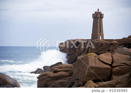 typical Brittany coast in the north of France 91036985