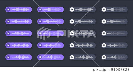 Voice, audio message, speech bubble. SMS text frame. Social media chat or messaging app conversation. Voice assistant, recorder. Sound wave pattern. Dark mode. Vector illustration Voice, audio message, speech bubble. SMS text frame. Social media chat or messaging app conversation. Voice assistant, recorder. Sound wave pattern. Dark mode. Vector illustration 91037323