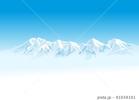 雪の山脈のイラスト 91039101