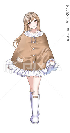 Lexica - Anime guy, 19 years old, wearing a #edd0b1 colored poncho, brown  hair, blue eyes, light blue eyes, blue colored eyes, serious, anime style,  ...