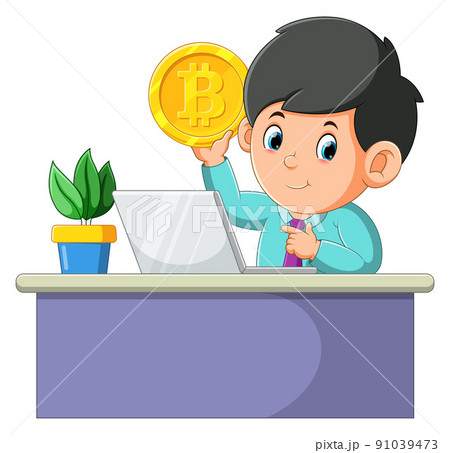 The worker boy is having bitcoin and invest more The worker boy is having bitcoin and invest more 91039473