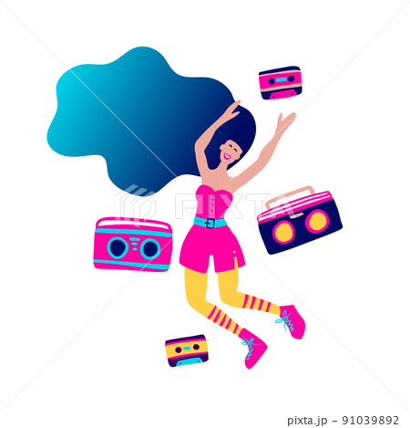 80s retro party clipart.  91039892