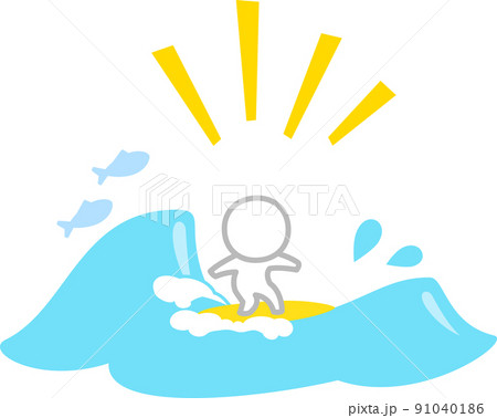 波に乗る人物、サーフィン 91040186