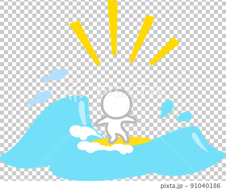 波に乗る人物、サーフィン 91040186