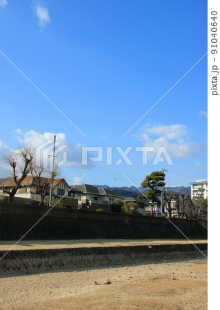 日本の街中を流れる川の風景 兵庫県芦屋市芦屋川の松並木 日本の街中を流れる川の風景 兵庫県芦屋市芦屋川の松並木 91040640