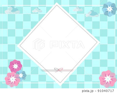 お中元 のし バナー 夏 お品書き コピー&ペースト 背景 爽やか イラスト	 91040717