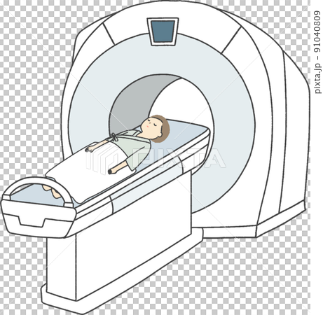 Men undergoing MRI examination Men undergoing MRI examination 91040809