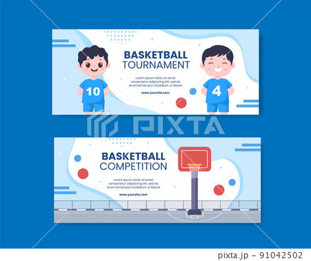 Basketball Sports Tournament Social Media Horizontal Banner Template Cartoon Background Vector Illustration Basketball Sports Tournament Social Media Horizontal Banner Template Cartoon Background Vector Illustration 91042502