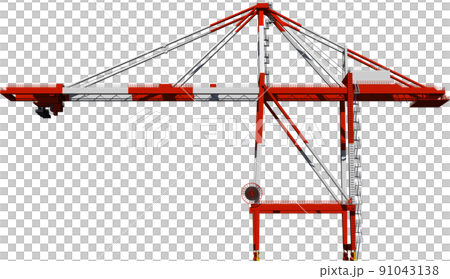 Illustration of the leading gantry crane of the container depot, a comprehensive base for imports and exports 91043138
