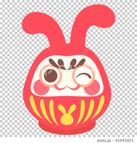 新年的主題，兔子達摩 91043825