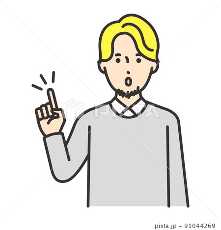 外国人　男性　ポーズ　ひらめく 91044269