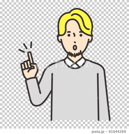 外国人　男性　ポーズ　ひらめく 91044269