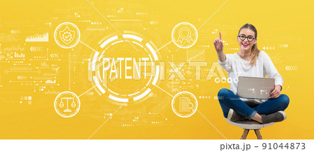 Patent concept with young woman 91044873