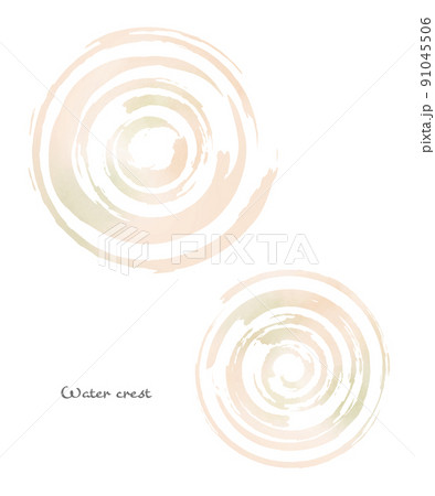 水紋 波紋のイラスト素材 夏 梅雨 水彩風 91045506