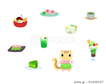 和カフェメニュー3 リスの店員付 和カフェメニュー3 リスの店員付 91046507