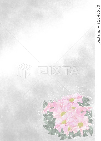 仏事用ピンクスプレーマムのはがき 91046550