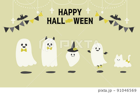 可愛いお化けファミリーのイラスト 91046569