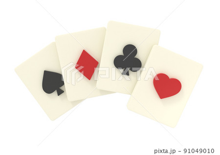 ディフォルメされたトランプの3DCGイラスト 91049010