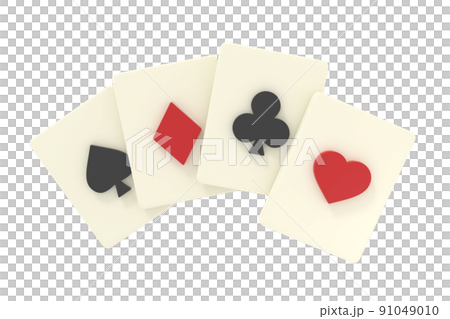 3DCG illustration of deformed playing cards 91049010