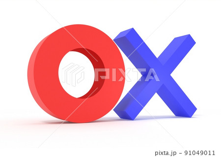 選択などを表すマルバツの3DCGイラスト 選択などを表すマルバツの3DCGイラスト 91049011