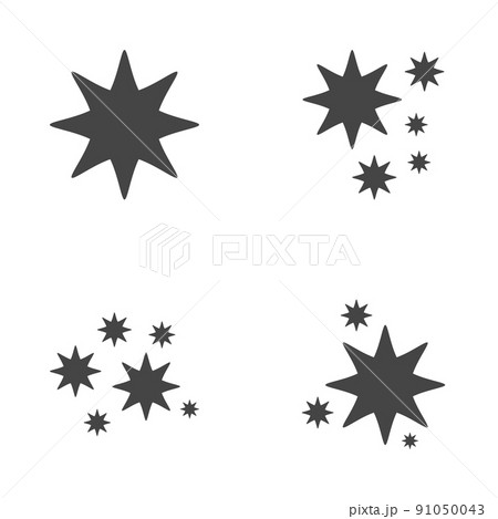 Set of stars sparkles, flat design Set of stars sparkles, flat design 91050043