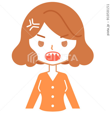 女性キャラクターの上半身-激怒する 女性キャラクターの上半身-激怒する 91050151