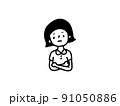 腕組みをする女性 91050886