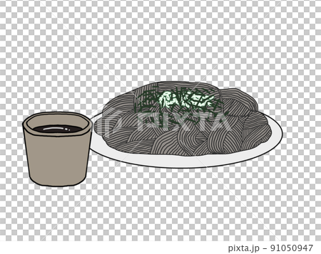 蕎麦のイラスト(めんつゆ付き) 蕎麦のイラスト(めんつゆ付き) 91050947
