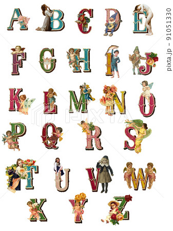 ビンテージ　コラージュ　アルファベット 91051330