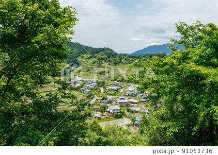 2022年6月8日の飛鳥 石舞台古墳周辺の棚田 上居から阪田と稲渕の棚田 91051736