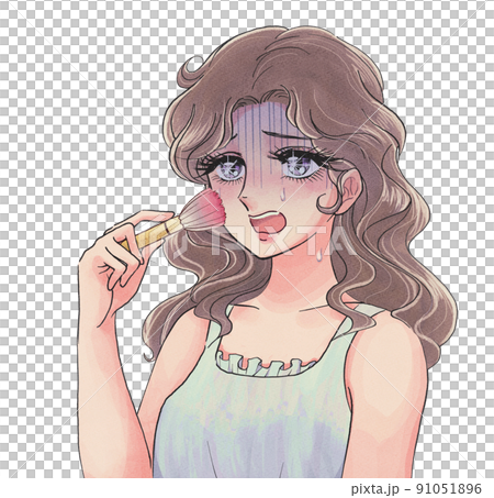 Showa retro shojo manga style cheek, woman with too dark makeup Showa retro shojo manga style cheek, woman with too dark makeup 91051896