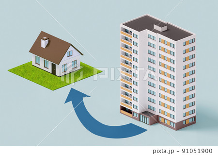 Relocation from apartment building to cottage concept 91051900