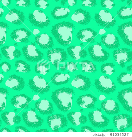 Leopard imitation seamless green mint pattern. Vector illustration Leopard imitation seamless green mint pattern. Vector illustration 91052527