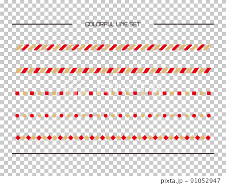 カラフルなラインのセット 91052947