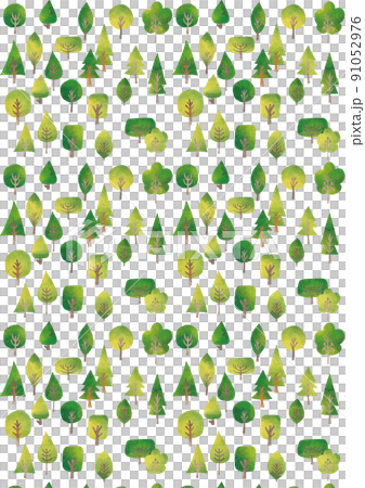 水彩風格綠樹圖案垂直 水彩風格綠樹圖案垂直 91052976