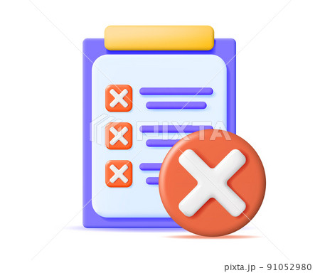 3D Paper Clipboard Holder with Wrong Checklist 91052980